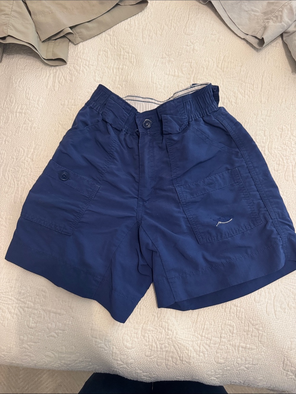 AFTCO Navy Blue Kids Cargo Shorts